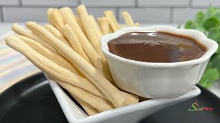 How To Make Nutella Style Breadsticks With Chocolate Sauce At Home  Breadsticks Recipe [upl. by Eicyac]