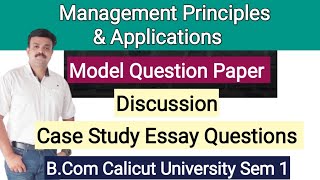 Management Principles and ApplicationsModel Question Paper DiscussionCalicut University BCom [upl. by Lodie377]