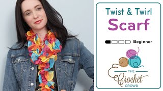 Knit Twist amp Twirl Scarf Pattern  BEGINNER  The Crochet Crowd [upl. by Copp]