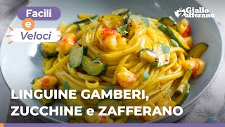 LINGUINE GAMBERI ZUCCHINE e ZAFFERANO lABBINAMENTO di sapori PERFETTO😍🦐🥒💛 [upl. by Irrabaj]