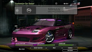 nissan 240sx speed build  NFS underground 2 [upl. by Evelc574]