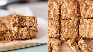 Addictive Chewy Almond Butter Oatmeal Bars  MustTry Healthy Snack Recipe [upl. by Aikram]