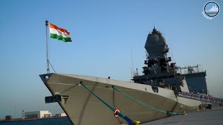 Indian Navy Destroyer INS Kolkata at DIMDEX 2018  Qatar [upl. by Adlesirg]