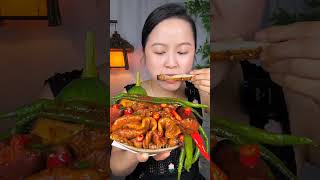 Fudy Fie Chinese beautiful girl eating nonveg plate 😋🍽️ shorts asmr [upl. by Suirauqram]