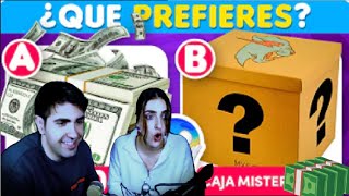 HUEVA Y SU HERMANA REACCIONAN ¿Qué Prefieres 100000 💲 o la Caja Misteriosa📦 Preguntas difíciles [upl. by Mackoff78]