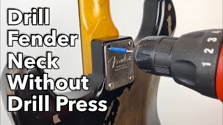 How to Install a Bolt On Neck Without a Drill Press [upl. by Asselem]