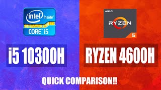 Intel Core i5 10300H VS Ryzen 5 4600H Full Quick Comparison [upl. by Hansiain]