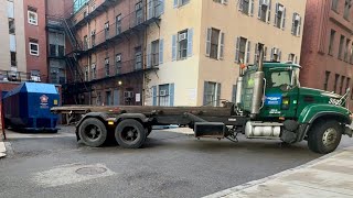 Republic rolloff picking up a compactor at a bad angle on Christmas morning [upl. by Anatol]