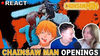 🔴 REACTION All Chainsaw Man Openings 1 AND Endings 112  チェンソーマン  1st Time Experience [upl. by Kama]