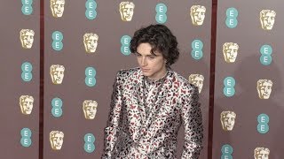 Timothee Chalamet at the 2019 EE British Academy Film Awards in London [upl. by Ottie]