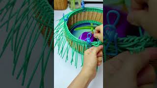 How to weave basket with rattan diy rattan howtomakeflowerbasket [upl. by Eimile]