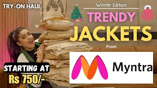 Latest amp Trendy WINTER JACKETS from MYNTRA 🩷  Honest Review Tryon  Gimaashi [upl. by Esilec692]