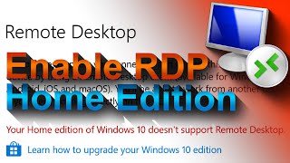 How to Enable Remote Desktop on Windows 10 Home Edition  RDP Wrapper Library [upl. by Ennovi]