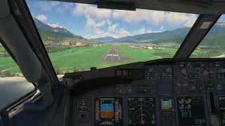 MSFS Innsbruck RW8 Circle to Land PMDG 737800 [upl. by Lilias]