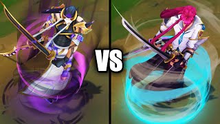 Inkshadow Yone vs Battle Academia Yone Skins Comparison League of Legends [upl. by Greenes515]