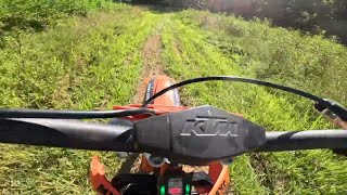 Riding my KTM SX E5 On A Grass Track [upl. by Ahseat]