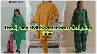 trendy and stylish beautiful winter dress designing 2024 [upl. by Nyrrek]