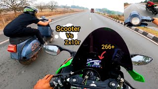 Scooter Vs Zx10r Drag Race 😱 amp Top Speed Race😍 [upl. by Anitrak]