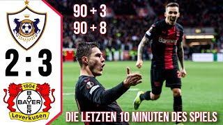 Bayer Leverkusen vs Qarabağ 32 last 10 minutes  Patrik Schick 2 goals 903 amp 908 [upl. by Mairym601]