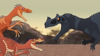 Dinosaurs cartoons battles Deinonychus vs Ceratosaurus  DinoMania [upl. by Tavish]