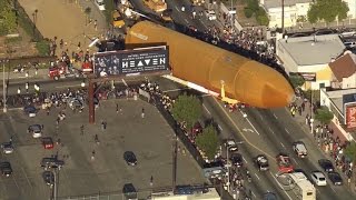 Massive space shuttle fuel cell completes 16mile trip across LA [upl. by Biron]