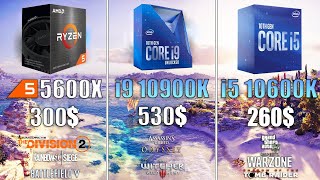 Ryzen 5 5600X vs i9 10900K vs i5 10600K  Zen 3 Benchmark Test [upl. by Gretel483]