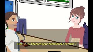 French Animated Dialogue 04  Entretien pour le poste de secrétaire administrative [upl. by Annayr]