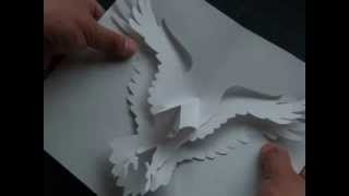 How to Make a Kirigami Eagle Popup Card [upl. by Nezah115]