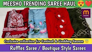 Meesho Ready to wear one minute sarees తో పాటు డిజైనర్ Sarees haul👌 shoppingvlog meesho saree [upl. by Mizuki500]