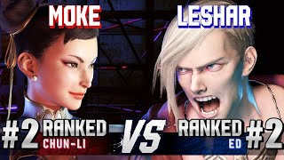 SF6 ▰ MOKE 2 Ranked ChunLi vs LESHAR 2 Ranked Ed ▰ Ranked Matches [upl. by Ianaj294]