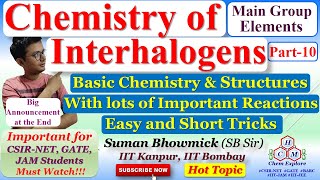 Chemistry of Interhalogens Structure Properties amp Reactivity Polyhalides CSIRNET GATE IITJAM [upl. by Agnese]