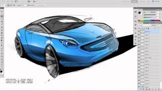 SketchADay 353 Car Sketch and Render Pt2 [upl. by Russell]