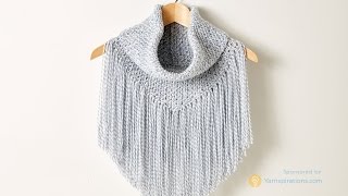 Yarnspirations Cozy Fringed Cowl Tutorial [upl. by Melborn]