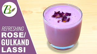 Gulkand Lassi Recipe  How To Make Rose Lassi  Gulkand Rose Lassi  गुलकंद लस्सी [upl. by Rizika]