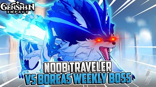 Cara Gw Sebagai Noob Traveller Buat Lawan Boreas Weekly Boss  Genshin Impact Indonesia [upl. by Attekahs]