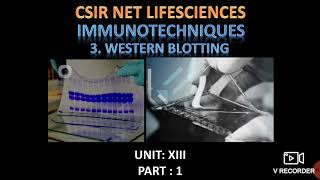 Immunotechniques western blotting PART1 [upl. by Nabla642]