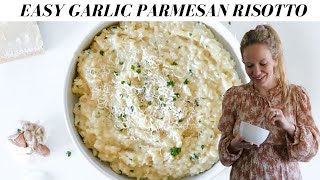 Easy Garlic Parmesan Risotto  The BEST Creamy Risotto Recipe [upl. by Devonne304]