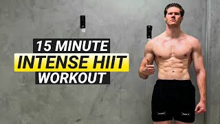 15 MIN INTENSE HIIT WORKOUT BODYWEIGHT FOLLOW ALONG [upl. by Yllek]