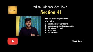 Section 41 of Indian Evidence Act 1872 ivlegal advocateishankgupta [upl. by Nesline]