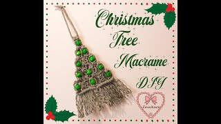 Jak zrobić choinkę metodą makramy z koralikami DIY  Macrame christmas tree with beads DIY [upl. by Annayk]