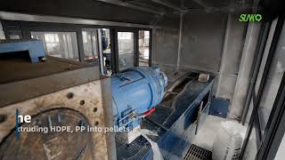 PE and PP BagFilm Recycling System FloatationWashExtrusion [upl. by Stultz]