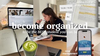 how to become organized to be the BEST student🔖 time management daily routine amp motivation tips [upl. by Gavra]