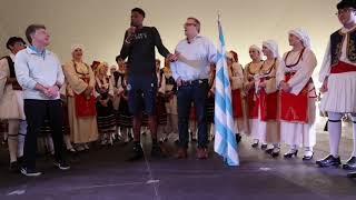 Kostas Antetokounmpo Visits Dallas Greek Food Festival 2018 [upl. by Aisatal]