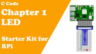 C code  Chapter 1 LED  Raspberry Pi Starter Kit [upl. by Kopp405]