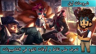 تعرف على نقاط و أوقات القوه في الشاميبونات  أساسيات ليق اوف لجندز  6 [upl. by Ekyt]