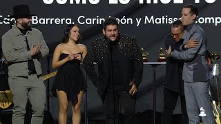 Edgar Barrera Matisse y Carin León  Mejor Canción Regional Mexicana [upl. by Lenoel326]