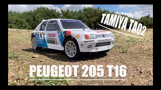 Tamiya TA02  Peugeot 205 T16  The French Rally Lion [upl. by Fried79]