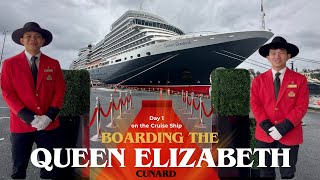 Boarding Cunards Queen Elizabeth Cruise Ship  Ship tour and daily vlog [upl. by Romelda]