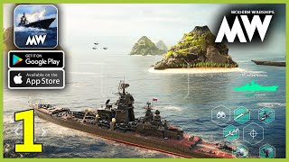 MODERN WARSHIPS Sea Battle Online Gameplay Walkthrough Android iOS  Part 1 [upl. by Akeihsal]