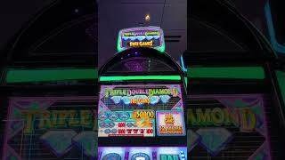 Triple Double Diamond FREE GAME slot machine win at harrahscherokeenc [upl. by Anairb]